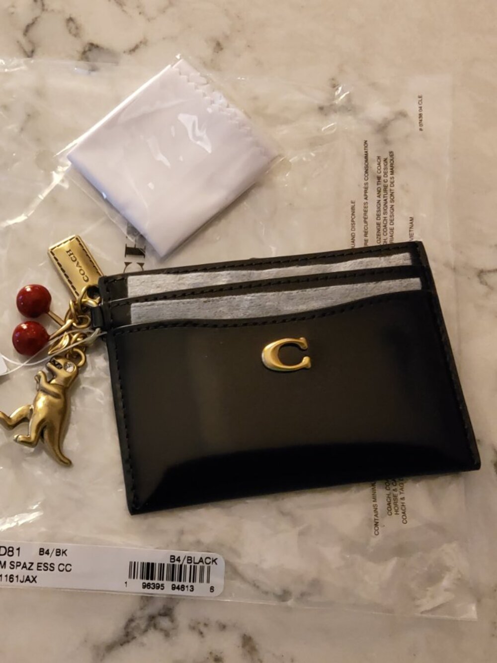 Coach Credit Card Holder in Spazzalato Leather with Charms Brand New